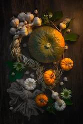 Natura morta con raccolto autunnale