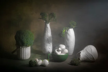 Natura morta malinconica con broccoli
