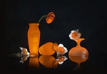 Natura morta con fiori arancioni