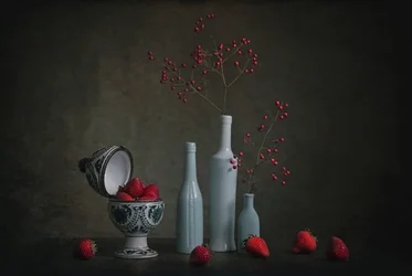 Natura morta con bacche rosse