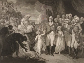 Il Marchese Cornwallis riceve i principi ostaggi, figli di Tippoo Sultan