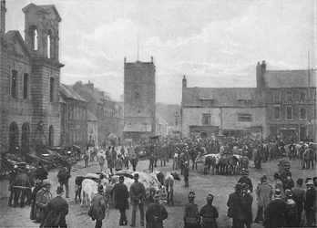 Piazza del mercato, Morpeth, c1896