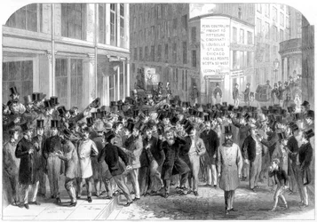 Brokers di strada a New York, 1864