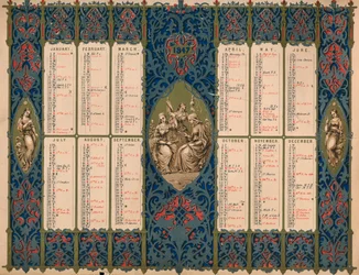 Calendario con giorni dei santi e compleanni reali