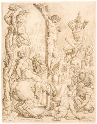 Cristo sulla Croce, tra i Ladroni