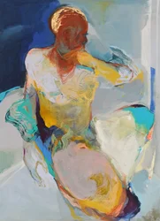 Caught In The Moment 2, 2021 (acrilici, pastelli e foglia d