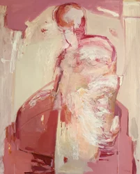 In Stillness We Unfold: Ignition, 2025 (acrilici e pastelli su tela)