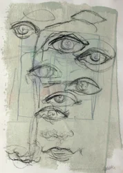 Sketchbook 41, 2025 (tempera, carboncino su carta)