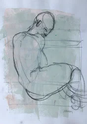 Sketchbook 45, 2025 (tempera, carboncino su carta)