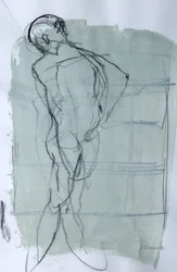 Sketchbook 46, 2025 (tempera, carboncino su carta)