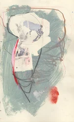 Sketchbook 6, 2024 (tempera, collage, pastello su carta)