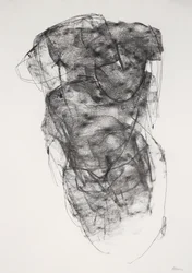 Torso 1, 2022 (carboncino su carta)