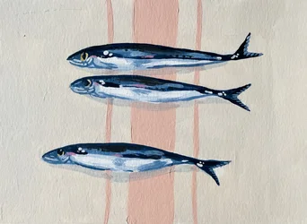 Tre sardine blu