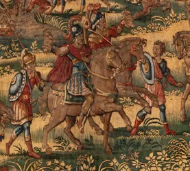 Museo Diocesano. Serie Storia di Gedeone. La sconfitta dei Madianiti. Seta e lana. Donazione del Vescovo Vicente Roca de la Serna. Barocco. 1534-1571