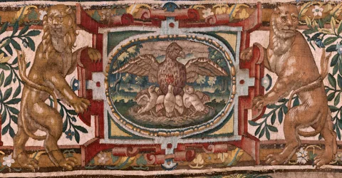 Museo Diocesano. Arazzo fiammingo. Bruxelles. Atelier François Geubels. Serie Storia di Gedeone. Gli Israeliti consegnano a Gedeone la loro parte del bottino. Seta e lana. Lascito del vescovo.