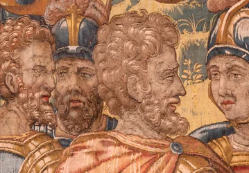 Museo Diocesano. Arazzo fiammingo. Bruxelles. Atelier François Geubels. Serie Storia di Gedeone. La scelta dei guerrieri. Seta e lana. Lascito del Vescovo Vicente Roca de la Serna. Barocco. 1534-1571.