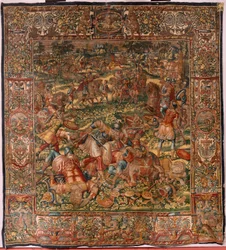 Museo diocesano (Museo Diocesano). Arazzo fiammingo. Bruxelles. Atelier François Geubels. Serie Storia di Gedeone. La sconfitta dei Madianiti. Seta e lana. Lascito del Vescovo Vicente Roca de la Serna. Barocco. 1534-1571.