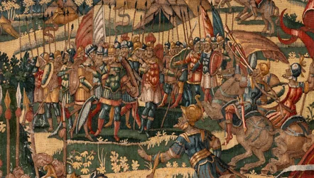 Museo diocesano (Museo Diocesano). Arazzo fiammingo. Bruxelles. Atelier François Geubels. Serie Storia di Gedeone. Il miracolo del vello di lana. Seta e lana. Lascito del vescovo Vicente Roca de la Serna. Barocco. 1534-1571, in