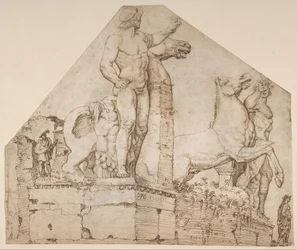 I Dioscuri sul Monte Cavallo, 1533 circa (penna e inchiostro bruno)