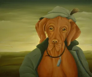 Cane da caccia, 2021 (olio su tela)