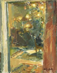 Albero di Natale nel salone di Kilo Manor, primi anni del 1920