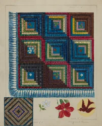 Trapunta - Modello Log Cabin, c. 1936