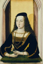 Ritratto di una giovane donna con un fiore, fine XV secolo