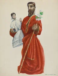 Santo scolpito e dipinto - San Jose