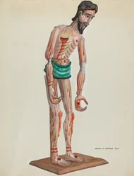 Cristo di legno, vista frontale dipinta, c. 1937