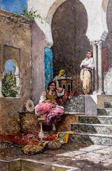 Les Belles du harem (olio su tavola)