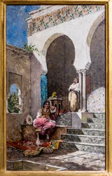 Les Belles du harem (olio su pannello)