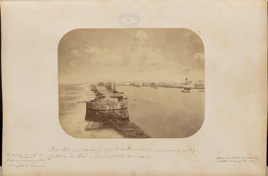 Veduta generale della barriera corallina e del porto di Pernambuco, compresa l