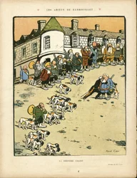 Illustrazione di Marcel Capy in Le Rire, 22/02/13 - Les farewell de Rambouillet - Caccia, Presidente della Repubblica, Rambouillet - Fallieres Armand