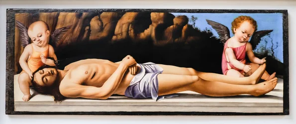 Cristo morto e due angeli