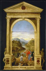 Gesù chiama i figli di Zebedeo, Giacomo e Giovanni (legno di pioppo)