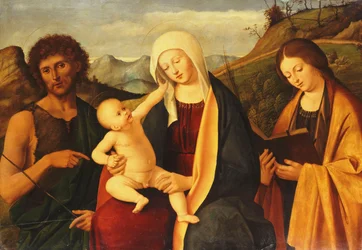 La Madonna e il Bambino, con San Giovanni Battista e una santa