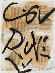 Texto #09, 2020 (collage, tecnica mista su tela)