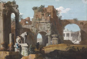 Paesaggio classico con rovine