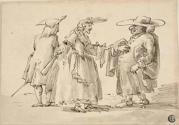 Caricature di Due Uomini e una Donna