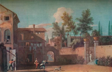 Cortile di una villa italiana, c1700