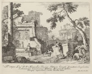 Paesaggio con rovine
