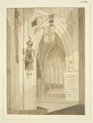 Monumento di Penn, bandiere, ecc., in St Mary Redcliffe