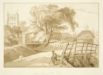 Veduta della Cattedrale di Bristol vicino al molo di Mansfield