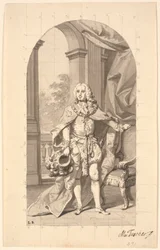 Amtmand "Gehejmeråd i Tønder" Frederik Wilhelm Holstein come cavaliere di Dannebrog in abito d