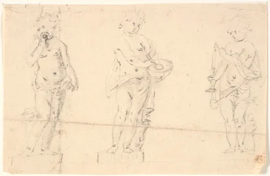 Foglio di studio con tre putti