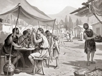 Una delle leggi di Licurgo, il riformatore spartano, era che nessuno avrebbe dovuto consumare i propri pasti a casa o in privato, da Hutchinson