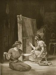 Un telaio babilonese, illustrazione da "Hutchinson