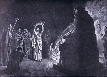 Un sacrificio fenicio a Moloch (litografia)