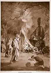 Sacrificio umano da parte dei druidi, illustrazione da "Hutchison