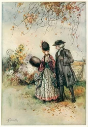 Il vicario di Wakefield di Oliver Goldsmith (litografia a colori)